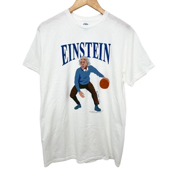 NWOT Albert Einstein Basketball Graphic T-Shirt Men's Medium - Picture 2 of 7